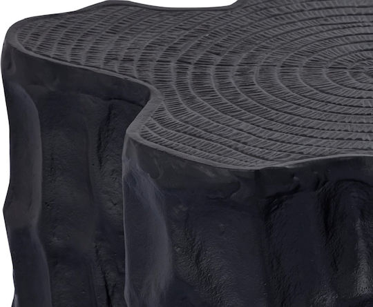 Masă Laterală Rotundă Din Aluminiu Neagră L44xL38xÎ23cm