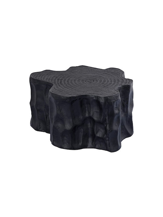 Round Black Aluminum Side Coffee Table W44xL38xH23cm