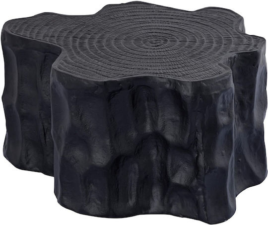 Masă Laterală Rotundă Din Aluminiu Neagră L44xL38xÎ23cm