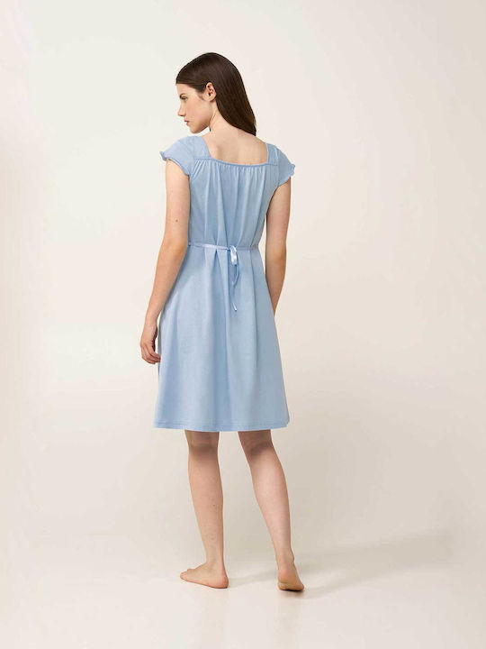 Vamp Sommer Baumwoll-Nachthemd Damen Blau Kentucky