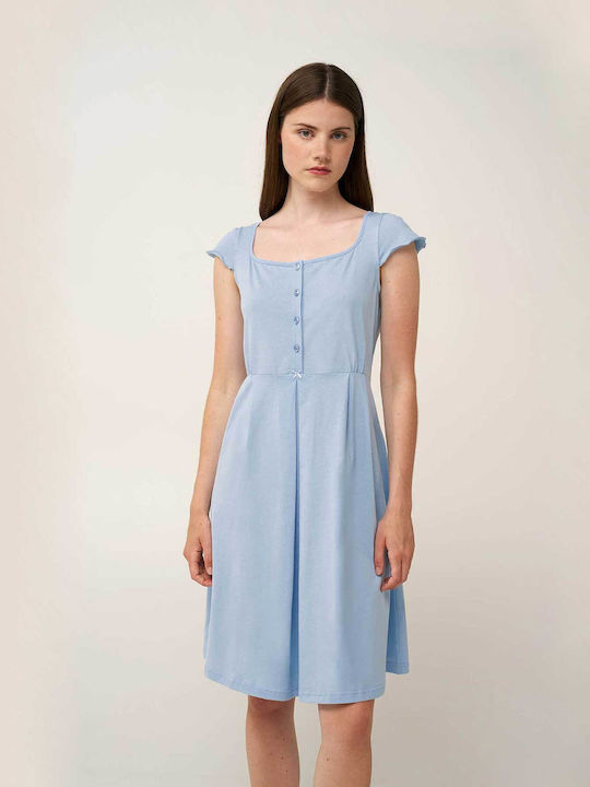 Vamp Sommer Baumwoll-Nachthemd Damen Blau Kentucky