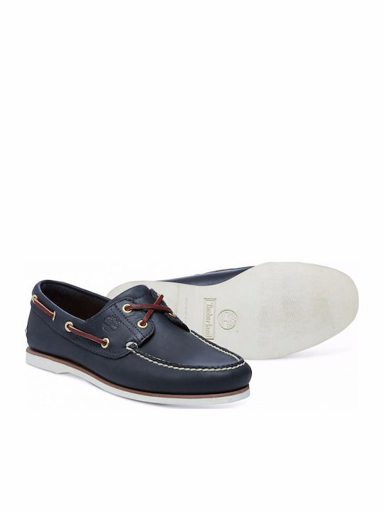 2 Eye Leder Herren Boat Shoes Saphir Blau