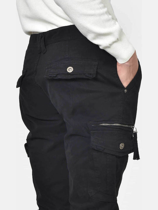 Herrenhose Fracht Elastisch Regulär Passform Schwarz