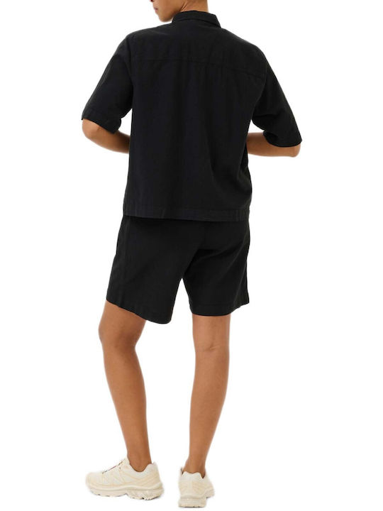 Kurzärmeliges Damenhemd Schwarz