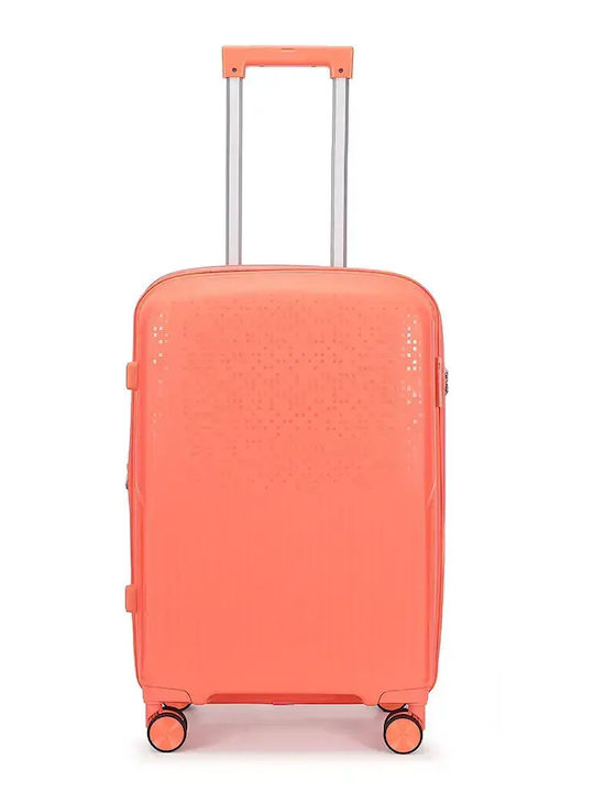 Amber Βαλίτσες Ταξιδιού Σκληρές Peachy Red με 4 Ρόδες Σετ 2τμχ
