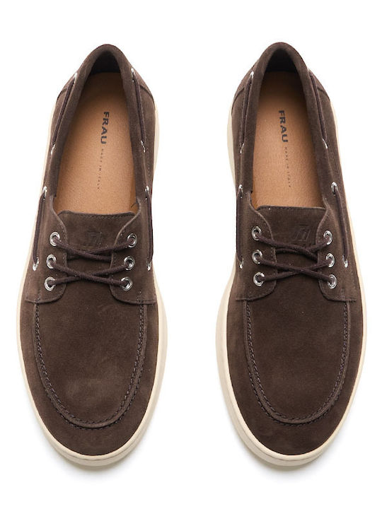 Wildleder Herren Bootsschuhe in Brauner Farbe