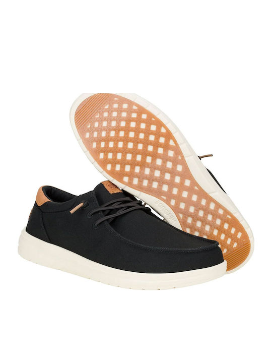 Canvas Men's Loafers In Black Colour