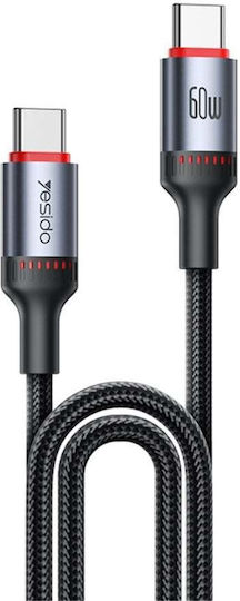 Datenkabel Type-C Zu Type-C 60w 3a 480mbps Nylon Yesido Schwarzes