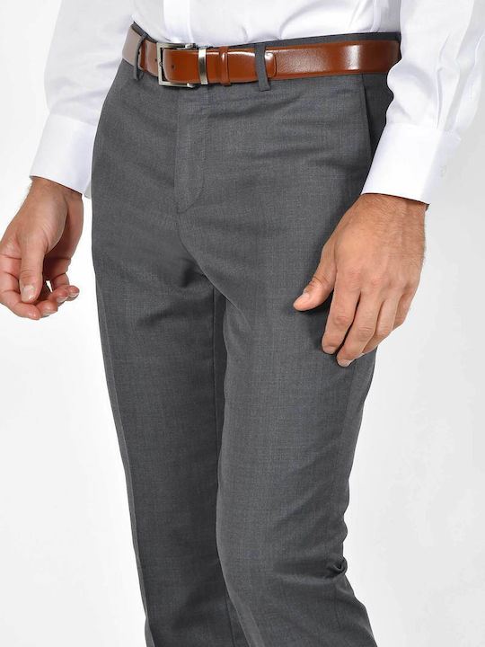 Winter Men's Suit with Slim Fit Grey
