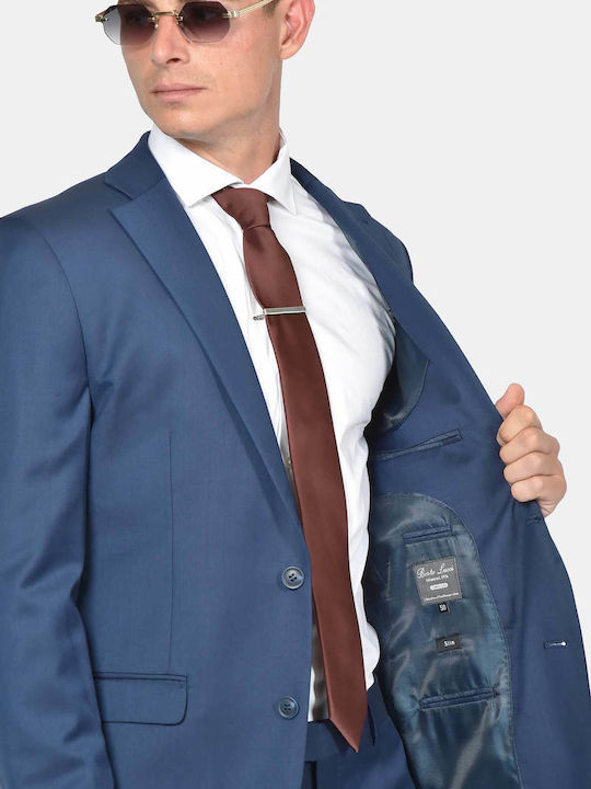 Winter Men's Suit with Slim Fit Blue