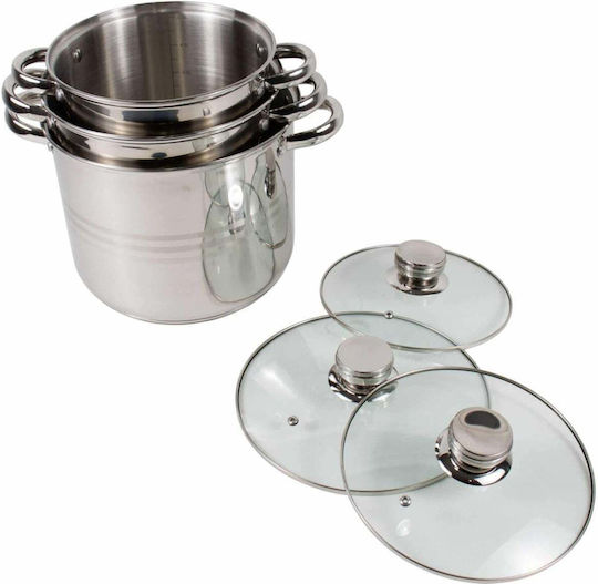 Комплект Кастрюли От Неръждаема Стомана 3 Части