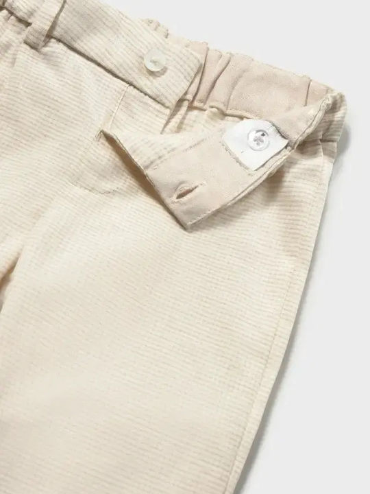 Kinderhose Leinen Beige Karos