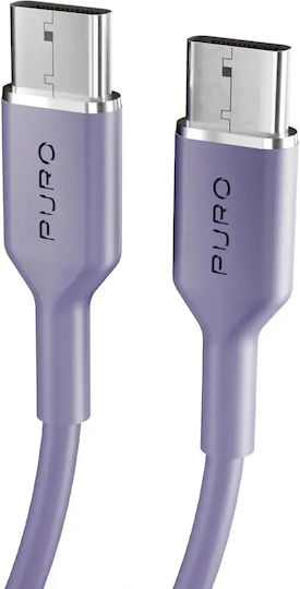 Puro Icon USB 2.0 Cable USB-C male - USB-C 60W Μωβ 1.5m
