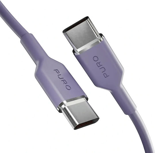 Puro Icon USB 2.0 Cable USB-C male - USB-C 60W Μωβ 1.5m