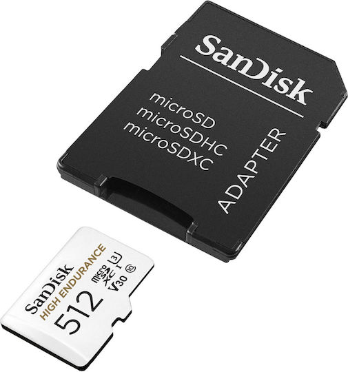 Sandisk High Endurance microSDXC 512GB Клас 10 UHS-I 100MB/s с адаптер