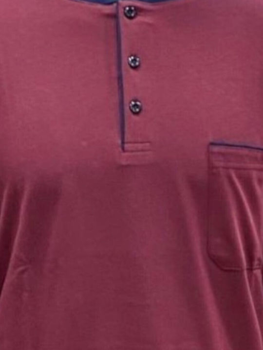 Nikiforos Winter Men's Cotton Pyjama Burgundy