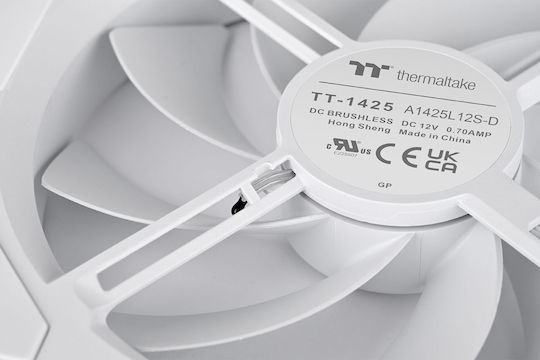 Thermaltake TS140 EX Case Fan 2000rpm 93.35cfm with RGB Lighting and 6-Pin Connection Pack of 3 White