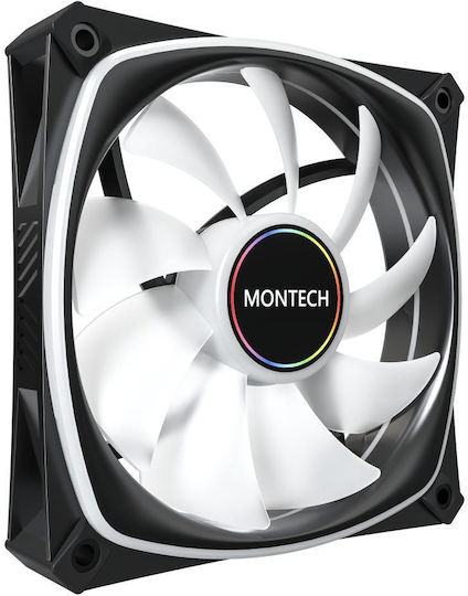 Montech AX120 PRO Case Fan (1600rpm / 72.3cfm) με RGB Φωτισμό και Σύνδεση 3-Pin / 4-Pin PWM 3τμχ