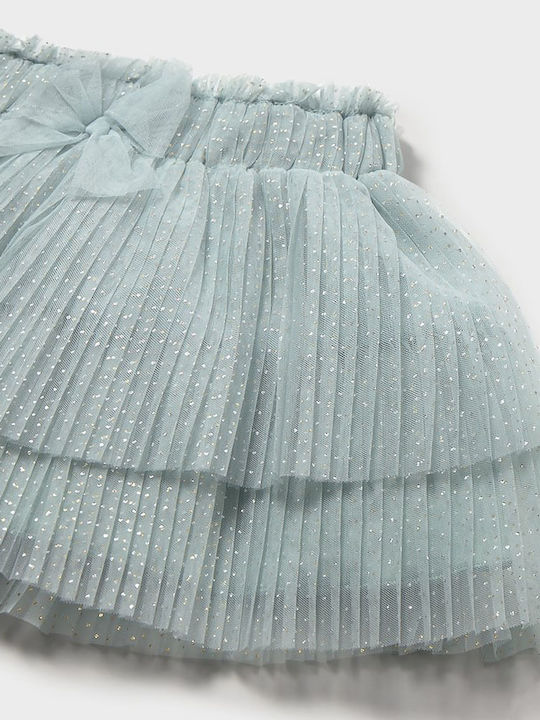Kids Pleated Tulle Skirt Turquoise
