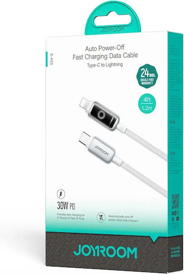 Joyroom S-A55 StarFlight USB-C zu Blitzkabel 30W Weiß 1,2m