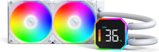 Montech HYPERFLOW DIGITAL 240 Υδρόψυξη AIO CPU με 2 Ανεμιστήρες 120mm και RGB Φωτισμό Λευκή