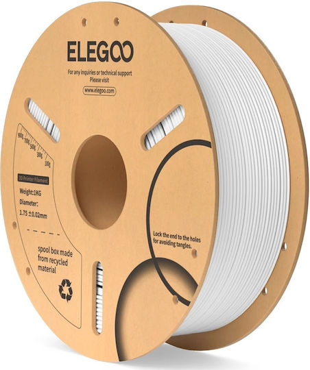 Elegoo PLA 3D Printer Filament 1.75mm Λευκό 1kg 1τμχ (Spool)