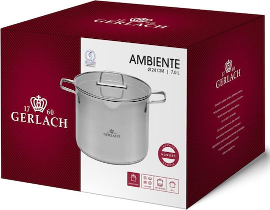 Gerlach Ambiente Oală Marmită Oțel Inoxidabil 7lt 24cm
