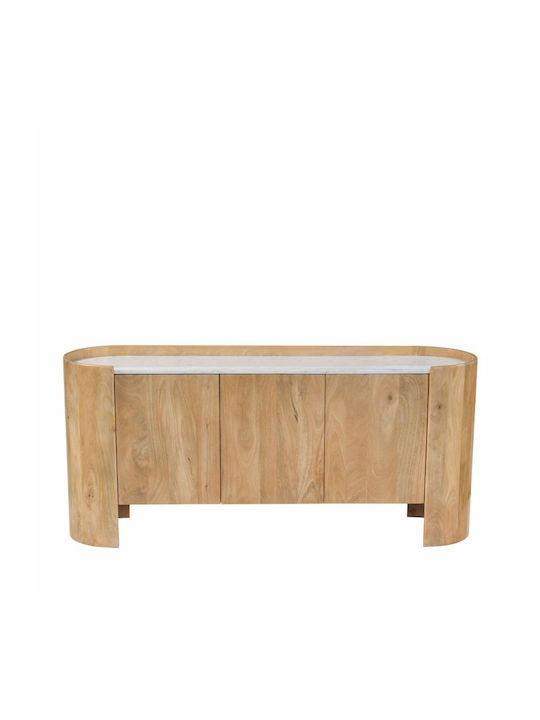 Bufet Don Din Lemn cu Oglindă Alb 165x45x75cm