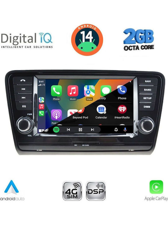 Digital IQ Auto-Audiosystem Für Skoda Octavia 2013-2021 Bluetooth USB Eingebautes Wi-Fi GPS Apple CarPlay Android Auto Mit 8 Zoll Touchscreen