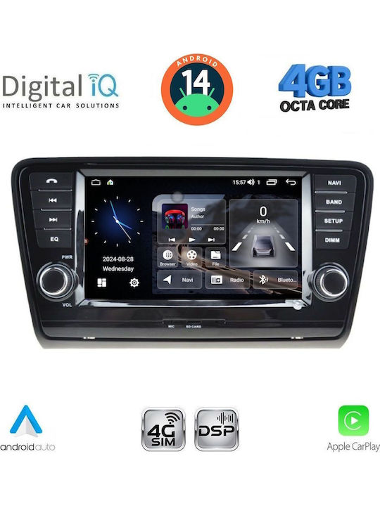 Digital IQ Auto-Audiosystem Für Skoda Octavia 2013-2021 Bluetooth USB Eingebautes Wi-Fi GPS Apple CarPlay Android Auto Mit 8 Zoll Touchscreen