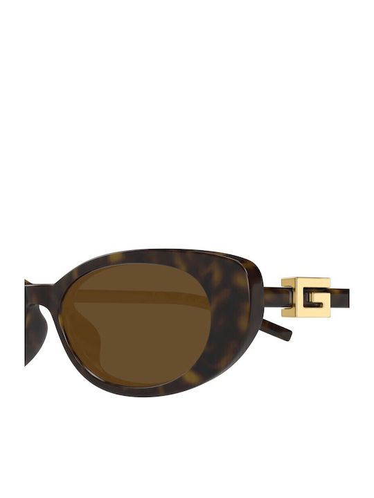 Gucci Γυναικεία Γυαλιά Ηλίου με Καφέ Ταρταρούγα Κοκκάλινο Σκελετό και Καφέ Φακό GG1680S 004