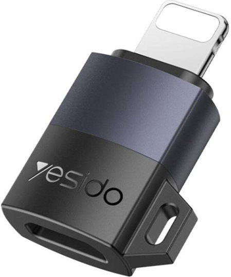 Adaptor OTG Lightning La Type-C 27W 480Mbps Aliaj De Aluminiu Yesido Gri