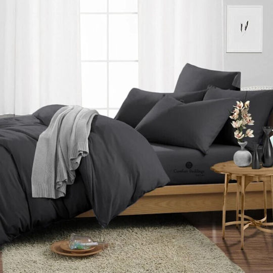 Kotonia Home Set Pillowcases with Envelope Cover Anthracite Gray 40x40cm
