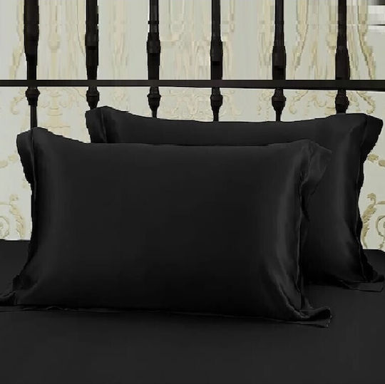 Kotonia Home Σετ Μαξιλαροθήκες με Φάσα Black 70x70εκ.