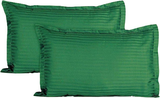Kotonia Home Σετ Μαξιλαροθήκες με Φάσα Emerald Green 50x70εκ.