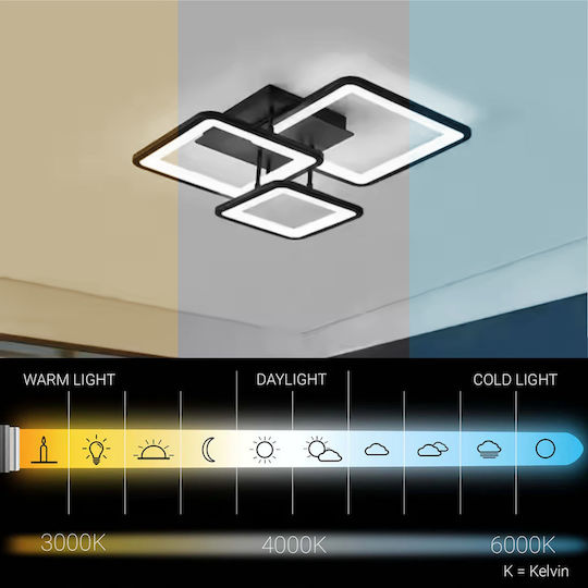 Alista Home Ceiling Light Black with Integrated LED and Remote Control