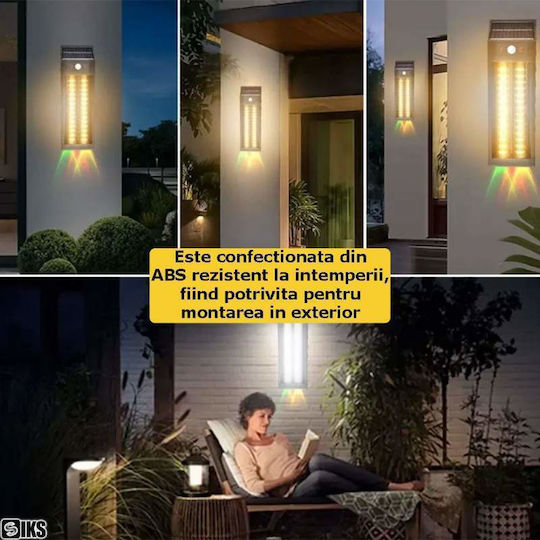 Lumină Solară de Perete Alb Cald cu Senzor de Mișcare și Fotocelulă IP65