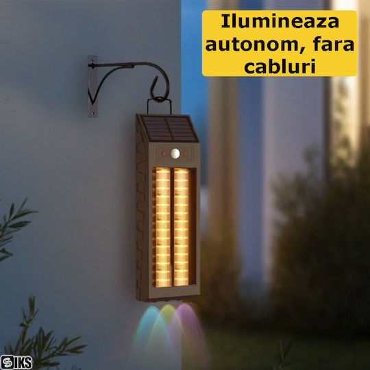 Lumină Solară de Perete Alb Cald cu Senzor de Mișcare și Fotocelulă IP65