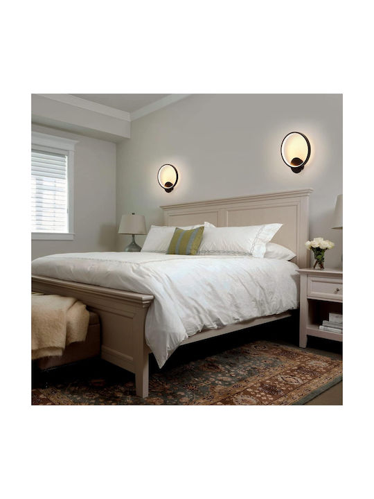 Lampa De Perete Modernă Cu LED Integrat Și Lumină Alb Natural Neagră 22.5x20x5.5cm