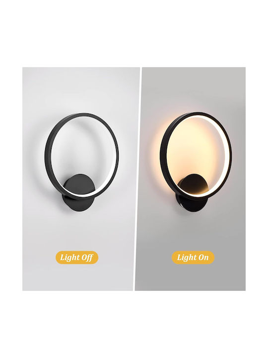 Lampa De Perete Modernă Cu LED Integrat Și Lumină Alb Natural Neagră 22.5x20x5.5cm