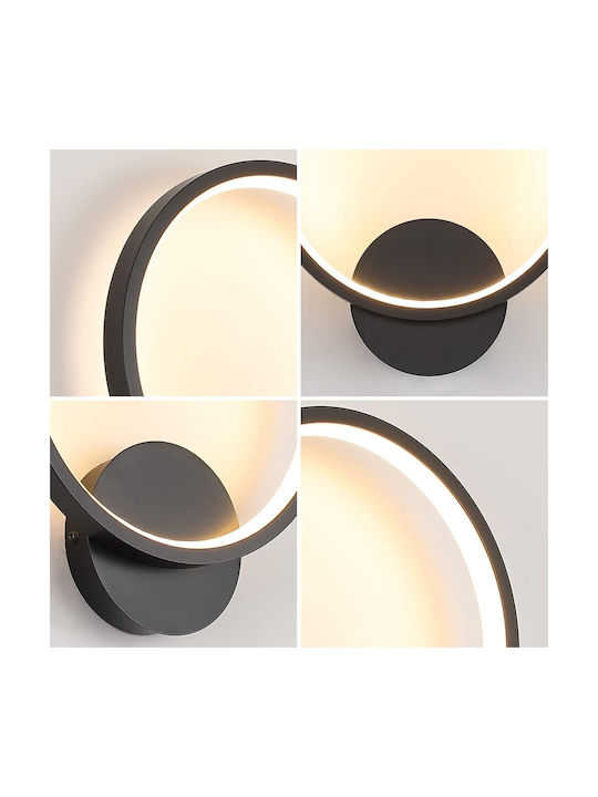 Lampa De Perete Modernă Cu LED Integrat Și Lumină Alb Natural Neagră 22.5x20x5.5cm