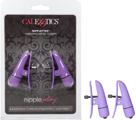 Calexotics Nipple Play Nipplettes Vibro Nipple Clamps in Purple Color
