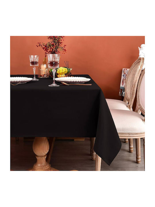 Kotonia Home Τραπεζομάντηλο Βαμβακερό Black 180x300εκ.