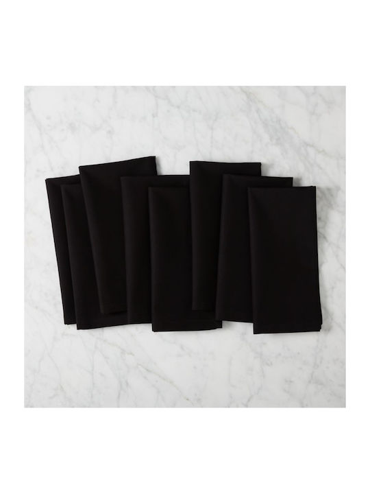 Kotonia Home Kotonia Home Baumwoll Servietten Set 10 Stück Schwarz 45x45cm
