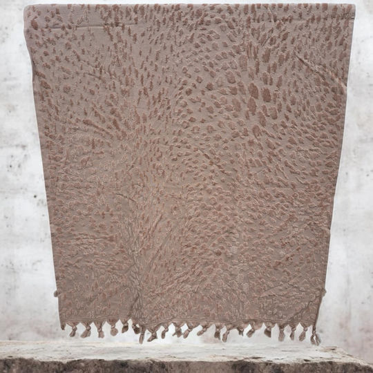 Noidinotte Cotton Pink Beach Towel with Fringes 180x90cm