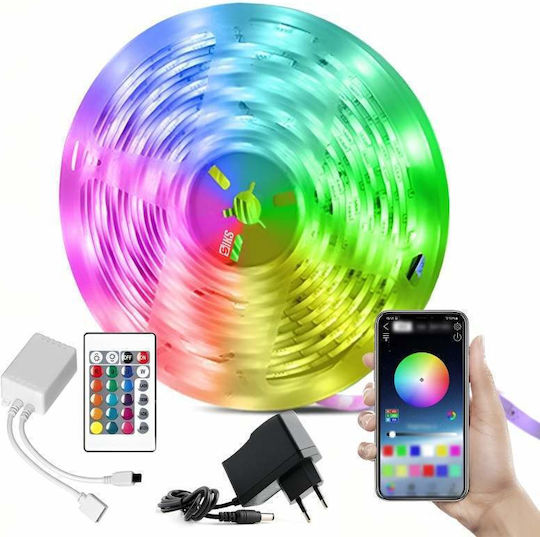 Wasserdichte Smart LED-Streifen RGB Licht 5m Typ SMD2835 mit Stromversorgung und Fernbedienung