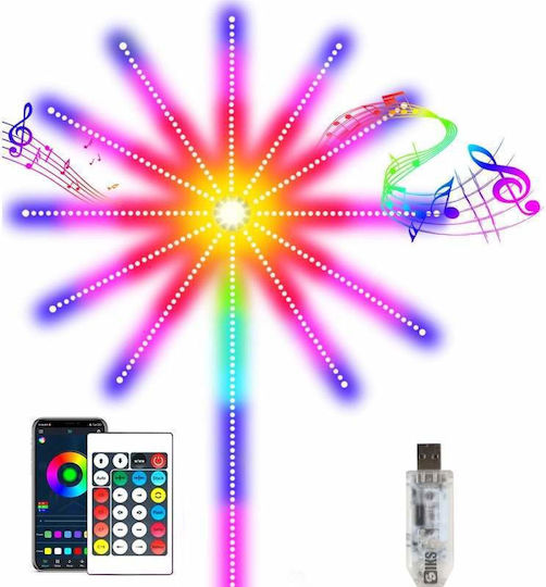 Смарт LED Лента Wi-Fi USB 5V 0.5m с Захранване и Дистанционно Управление