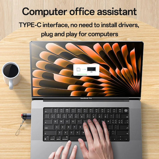 Cititor Carduri Usb Type-c La Tf 480mbps Suportă 1tb Aliaj Aluminiu Yesido Gri
