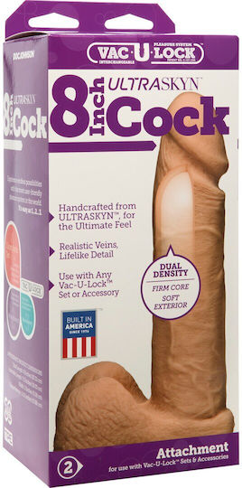 Vac U Lock Ultraskyn Cock Ρεαλιστικό Dildo με Όρχεις Flesh 20cm