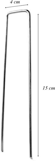 Set 40 Metal Nails Fixing Weed Control Fabric 4x15cm